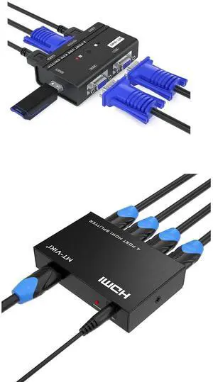 HDMI Splitter 1x4 +VGA KVM Switch 2 Port