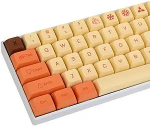 Guffercty kred 136 Keys XDA Profile Keycaps, Dye-sub Custom PBT Keyboard Keycaps 60 Percent with ISO Keys for 60% 65% 75% 96% TKL Mechanical Keyboard (Yellow Flash)