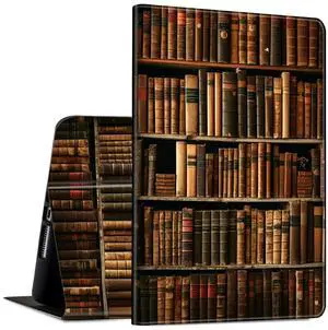 Case for 10.1" All-New Fire HD 10 Tablet (13th Generation, 2023 Release) PU Leather Slim Lightweight Multiple Angles Stand Smart Shell Cover with Auto Wake/Sleep for Fire HD 10 2023,Library Bookshelf