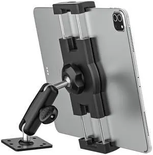 Heavy Duty Drill Base Tablet Holder for 4.7"-13" Phone & iPad - Truck/Car Dashboard Tablet Mount with 360° Adjustable Aluminum Arm, Compatible with iPad Pro/Air/Mini, Galaxy Tab, iPhone for Wall Desk