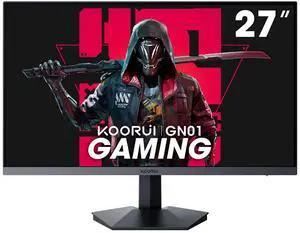 KOORUI 27" Gaming Monitor,Full HD 165hz 1ms, DCI-P3 90% Color Gamut, Adaptive Sync Compatible, (1920 x 1080, HDMI, DisplayPort) Black