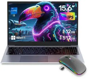 ZOLWAYTAC Gaming Laptops,i3 (2C/4T, Up to 3.2GHz), 12GB +512GB M.2 SSD, 15.6" FHD IPS,WiFi& Bluetooth,Aluminum Portable Laptop Computer,Backlit Keyboard,Silver