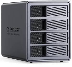 ORICO 4 Bay Raid Hard Drive Enclosure Support 8 RAID Modes for 3.5inch HDD Max up to 88TB for External Direct Attached Storage, Efficient Expansion Backup(Alluminum Alloy)-9848RU3