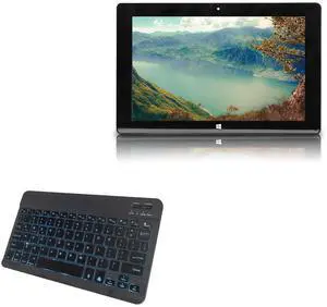 BoxWave Keyboard Compatible with Fusion5 FWIN232 Plus S1 - SlimKeys Bluetooth Keyboard - with Backlight, Portable Slim LED 7 Colors - Jet Black