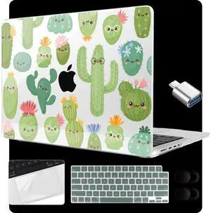 MEEgoodo Case for M4 MacBook Pro 16 inch Case 2024 2023 2021 (A3403/A3186/A2991/A2780/A2485) M3 M2 M1 Pro/Max Chip, Laptop Hard Shell Cases with Keyboard Cover & Trackpad Film, Smiley Cactus