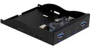 SEDNA USB 3.2 Gen II (10Gbps) 4 Port (2A2C) Internal Hub (Floppy Bay) with Type E Connector, Black, SE-USB32G2-IHUB-314C-E