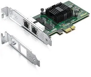 10Gtek 10/100/1000Mbps Gigabit Ethernet PCI Express NIC Network Card with Intel 82571 Controller, Ethernet Server Converged Network Adapter, Dual RJ-45, Support Windows Server/Freebsd/VMware/SLSE