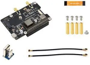 waveshare PCIe to M.2 E Key Adapter with PoE HAT for Raspberry Pi 5,Compatible with NGFF (M.2 E Key) Wireless NIC,Suitable for A/E Key and E Key