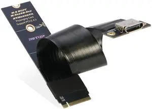 RIITOP M.2 NVMe to Oculink SFF-8612 Extender (15cm), M.2 NVMe PCIe 4.0 x4 to OCuLink SFF-8611 4i Host Adapter for eGPU and SSD