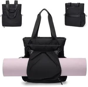 GOLF SUPAGS Convertible Laptop Backpack for Women 15.6" Laptop Tote Casual Daypack for Work Travel College Bag (Black)