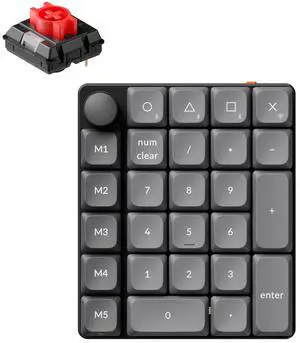 Keychron K0 Max Wireless Low-Profile Number Pad, QMK/VIA Programmable, Hot-Swappable Red Switch, RGB Backlit, 2.4GHz & Bluetooth 5.3, 1000Hz Polling Rate, with Knob, for Windows/Mac