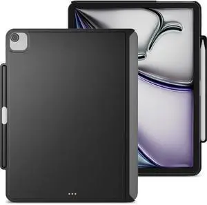 MAGEASY CoverBuddy for M3/M2 iPad Air 13 (2024-2025) - iPad Air Case Compatible with Magic Keyboard, Enhanced Thickness & Heat Dissipation, with Pencil Holder - Black (5.0 Leather)