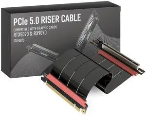 LINKUP PCIE 5.0 Riser Cable | for Vertical GPU Mount | Right Angle | Graphics Card GPU Ready | Usable with PCIe 4.0 & RX9070/ RTX5090 | 20cm (Total Length: 24cm)