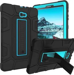 GUAGUA Protective Case for Samsung Galaxy Tab A 10.1 2016, Heavy Duty Rugged Shockproof Anti-Scratch Tablet Cover with Kickstand, Black/Blue