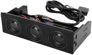 Wendeekun PC Media Dashboard, PC Speaker Stereo Surround Computer Case Builtin Mic Loudspeaker 5.25in Computer Case Front Bay