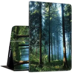 for All-New Fire HD 10 Tablet Case (13th Generation, 2023 Release Only) 10.1" PU Leather Slim Adjustable Stand Smart Cover with Auto Wake/Sleep for Fire Tablet 10 2023,Nature Misty Forest