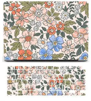 MacBook Air 13 Inch Laptop Case (2010-2017) - Compatible With Model A1466 A1369, Hard Shell Cover & Keyboard Skin - Pink Flower