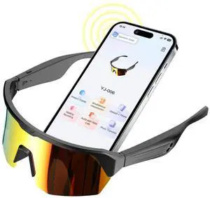 GenXenon Cycling AI Smart Glasses for Men Women, AI Translator Powered by ChatGPT, Support 160+ Languages, Bluetooth Running Sunglasses with Polarized Lenses for Sports Outdoor ActivitiesColorful-2