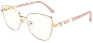 Dollger Blue Light Glasses For Woman Fashion Computer Gaming Eyeglasses Cat Eye Matal Bluelight Blocking Glasses