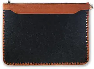 CRAFTYLINES Eco-Friendly Laptop Sleeve 14 Inch - Recycled from 16 Plastic Bottles - Laptop Case - Lightweight Protective Computer Carrying Cover- Briefcase Handbags for Business, Office (Black/Brown)