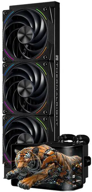 Thermalright Wonder Vision 360 Turbo ARGB Black CPU Water Cooler, 60HZ Curved Screen with 2400x1080 Resolution,for AM4/AM5,Intel LGA1851/1700,6.67in 3D Screen High Performance Pump,3000RPM Fan Speed