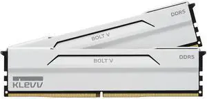 KLEVV Bolt V DDR5 32GB (2x16GB) 6000MHz CL28 SK Hynix A-Die 1.35V Gaming Desktop Ram Memory XMP 3.0 / AMD Expo Ready - White (KD5AGUA80-60B280I)