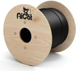 AiCat Cat6 Outdoor Ethernet Cable Direct Burial Unshielded Riser CMX Rated 500ft, UV Resistant 23AWG Solid Bare Copper, 550MHz,PoE++,UL Listed, Twisted Pair UTP, Waterproof, Bulk Ethernet Cable-Black