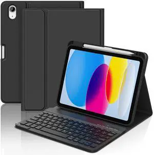 COO for iPad 11/10th Gen Case with Keyboard 11/10.9 inch 2025 A16/2022, Detachable Wireless Bluetooth KeyboardCase Built-in Right Side Pencil Holder, Auto Wake/Sleep for iPad A16 Keyboard Case(Black)