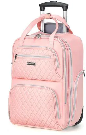 Ponhog Rolling Backpack for Women, 15.6 Inch Travel Laptop Wheeled Backpack, 30L Roller Carry On Backpack for Adults Business College Work Overnight, Stylish Personal Item, Pink