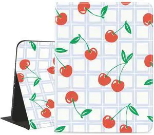 Idocolors Cute Cherry Pad Case for 10.9 Inch iPad 10th Generation/iPad 2022 with Pencil Holder Cartoon Kawaii Fruit Pattern Multi-Angle Stand Leather Cover Auto Sleep/Wake for Kids Girls Women