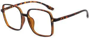 Firmoo Blue Light Blocking Glasses for Women Men, Tortoise Oversized Square Frame Computer Screen Gaming Anti-Eyestrain & UV Glare Glasses