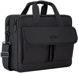 RAINYEAR 15.6 Inch Laptop Messenger Bag Laptop Briefcase with Pockets for Men, Protective Large Capacity Business Work Laptop Carrying Case Shoulder Bag for Computer Notebook PC, Black