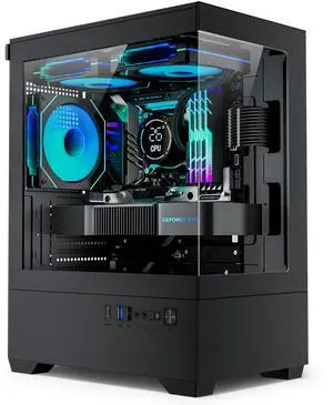 Micro ATX PC Case, Gaming MATX PC CASE with 3 PWM ARGB Fans Pre-Installed, Type-C Full-View Dual Tempered Glass, Cpmputer CASE Black Micro ATX PC Case, Gaming MATX PC CASE with 3 PWM ARGB Fans Pre-Installed, Type-C Full-View Dual Tempered Glass, Cpmputer CASE Black
