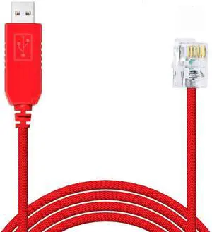 Feanteek USB to RJ12 Control Cable for Skywatcher AZ-GTI and AZ-GTE, for Computerized Alt-Az Tracking Mount Hand Controller Port for Skywatcher EQMOD EQDIR Cable (1.8M)