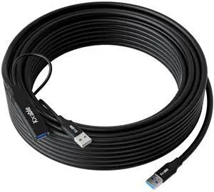 Kxable USB 3.0 Active Extension Cable 25 Feet, Type A Male to Female Extender Cord, USB Repeater Cable with Signal Booster & USB Power Supply, for Laptop, Hard Drive, Printer, Webcam, Xbox, VR, PS4