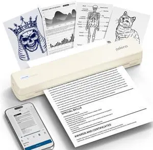 POLONO Portable Printer, D810 Inkless Bluetooth Thermal Printer Wireless for Travel, Compatible with iOS, Android, Laptop, Supports 8.5"x11" US Letter for Office, Car, Home, Light Yellow