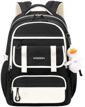 Aufona School Backpack for Teen Girls, 15.6" Laptop Backpack School Bag Middle High School College Bookbag Travel Daypack (Black)