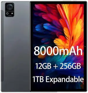 M7 10" Android 15 Tablet  12GB RAM, 256GB + 1TB Expandable, 8000mAh Battery, 1920x1200 IPS Display, 5G Wi-Fi, BT5.0, Dual Speakers  Fast & Portable Tablet for Study, Work & Entertainment (Gray)