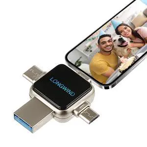 Photo Stick Flash Drive,LONGWIND 512GB USB 3.0 High Speed Thumb Drive,USB Memory Stick Portabl External Easy Backup Photo Storage for Phone/Android/PC/Laptop/Tablet (Gray)