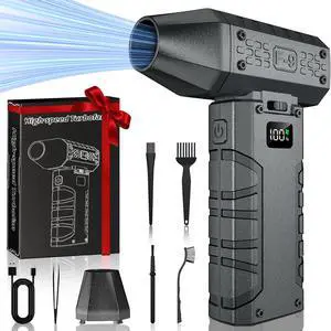 Compressed Air Duster 130000RPM Electric Duster with LED Light, 100 Gear Adjustable Rechargeable Cordless Air Blower Cleaning Tool for Keyboard,Electronic Devices,Car, Christmas Gifts for Men (Grey)