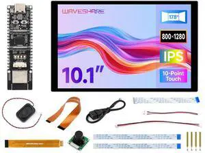 Waveshare ESP32-P4-WIFI6 High-Performance Development Board, Based On ESP32-P4 and ESP32-C6, Supports Wi-Fi 6 and Bluetooth 5/BLE-Bundle with Monitor, Speaker and Camera-12 Items