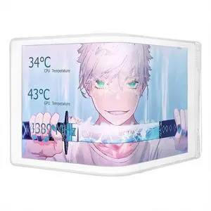 wisecoco Portable Water Cooling Curved Screen Monitor 6.5 inch 2K 2240 x 1080 IPS with Magnic Stand External Computer Laptop LCD Monitor for PC Laptop Desktop (White)