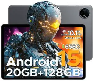 DOOGEE Tab A9 Pro 10 inch Tablet,Android 15 Tablet 20GB+128GB/2TB Expand,Quad Core Gaming Tablets,6580mAh Battery,1280x800 IPS HD Touchscreen,5G WiFi,BT5.0,Dual Speakers,Dual Camera,Face Unlock