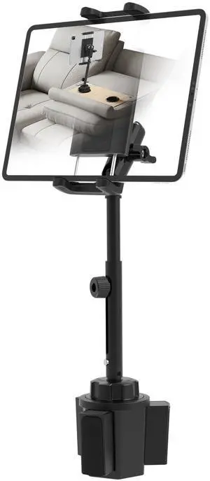 LYFICCS Tablet Mount for Sofa Cup Holder, [Metal long arm] Recliner Chairs Cupholder Tablet Holder, 360° Rotating Ball Head Tablets Stand for 4.7-13" iPad, iPhone, Galaxy Tab, Kindle, Fire HD, & Phone