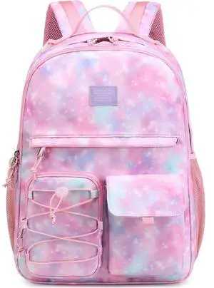 Lohol Galaxy Backpack for Kids Teen Girls, Water Resistant Daypack with Anti Theft Pocket for Travel School (Galaxy B)
