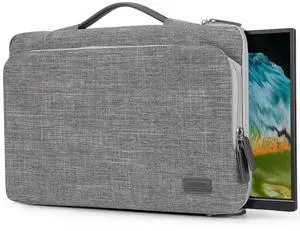 18.5 Inch Portable Monitor Case, 18.5 inch Laptop Protective Carrying Cover with PU Handle, Large Accessory Pocket and Water Resistant for Travel Monitor Bag Display Screen Sleeve, Gray