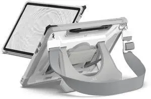 URBAN ARMOR GEAR UAG Designed for Microsoft Surface Pro 1st Edition 12" Case - Rugged Protective Cover with Multi-Angle Kickstand Pen Holder Hand Strap & Shoulder Strap, Plasma Healthcare White/Grey