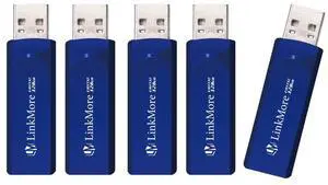 LinkMore 128GB (5 Pack) EJECT32 USB Flash Drive  USB 3.2 Retractable Memory Stick, Slide-Out Design, High-Speed Thumb Drive for PC, Mac, Laptop, Car Audio, Smart TV  Plug & Play, No Cap