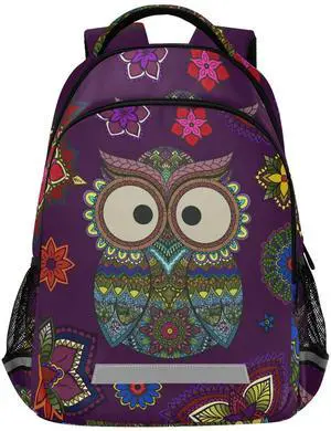 Glaphy Mandala Boho Owl Backpacks Laptop School Book Bag Lightweight Daypack for Men Women Teens Kids