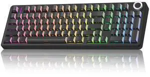 AULA F99 Pro Wireless Mechanical Keyboard-Silent Version,BT5.0/2.4GHz/USB-C Hot Swappable Custom Keyboard,Gasket Structure,Pre-lubed Linear Switches RGB Backlit Computer Gaming Keyboards,Black